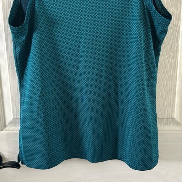 Nike Dri-Fit Golf Tennis Polo Collared Tank Top Teal Geometric Sz Med - Picture 13 of 14
